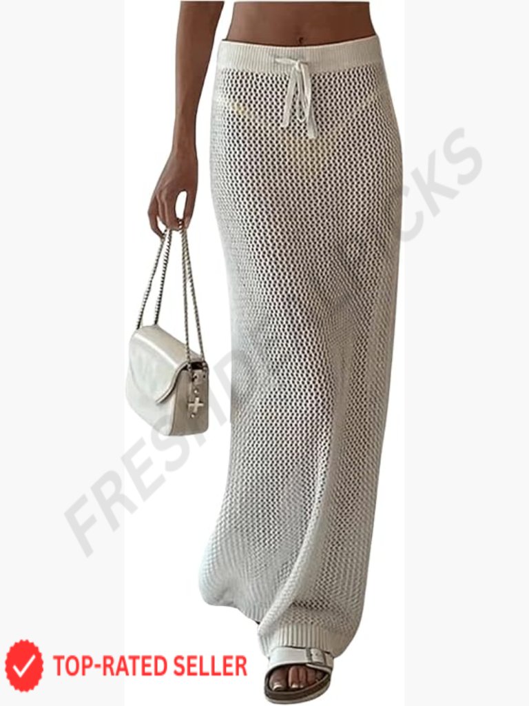 Crochet Cover Up Skirt High Waist Swimwear Coverup Beach Bikini Cover Ups
